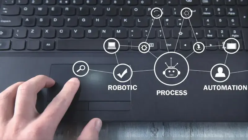 Visual que representa la integración de herramientas de automatización en el flujo de trabajo.